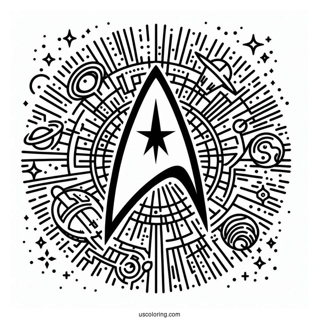 Star Trek Coloring Page Of Starfleet Command Logo