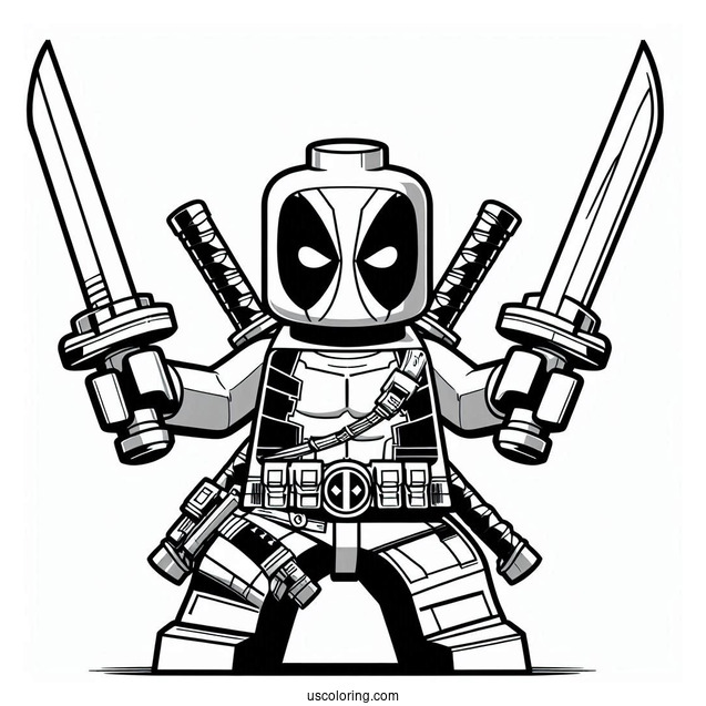 Lego Deadpool Coloring Sheet For Kids
