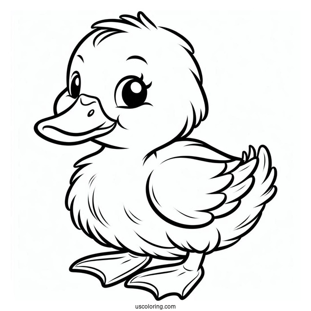 Simple Outline Of a Duckling To Color