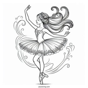 Ballerina With Long Hair Dancing