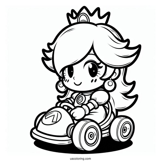 Baby Princess Rosalina In Mario Kart Coloring Sheet