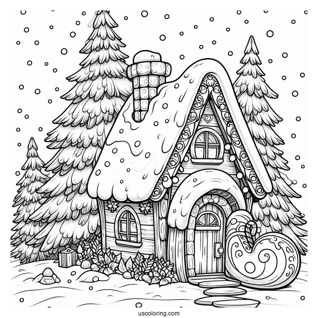 Elf Shoe Shaped House In The North Pole Coloring Page For Kids
