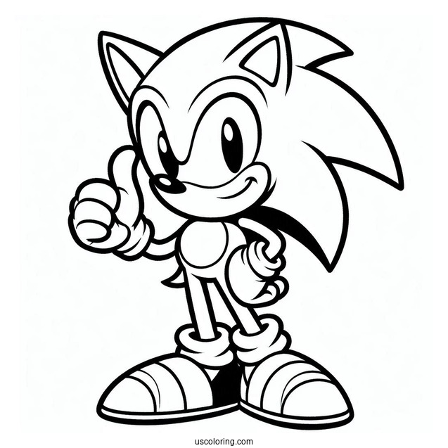 Sonic Coloring Page For Kids