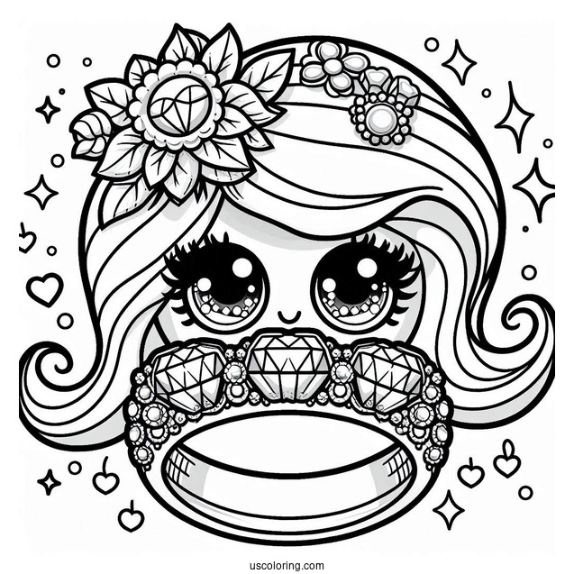 Roxy Ring Shopkins With Diamonds Coloring In