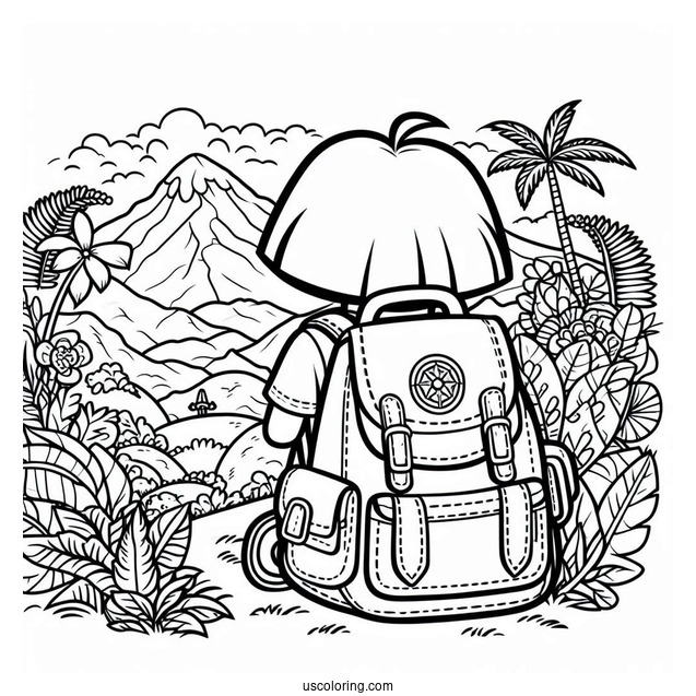 Coloring Page Of Doras Backpack