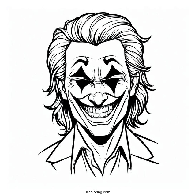 Coloring Sheet Of Joker With Creepy Smile