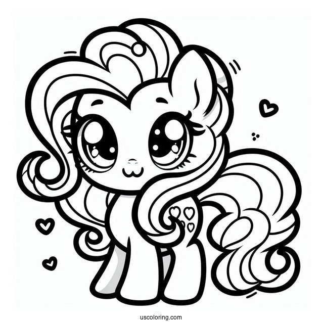 Kawaii Pinkie Pie Coloring Page For Preschoolers