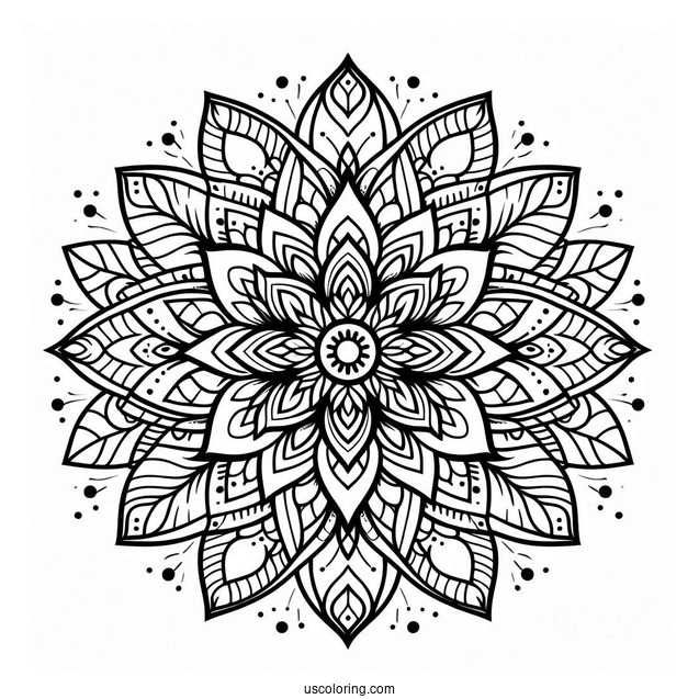 Intricate Flower Mandala Coloring Page