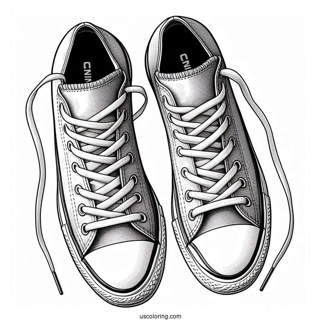 Top View Of Converse Chuck Taylor Coloring In