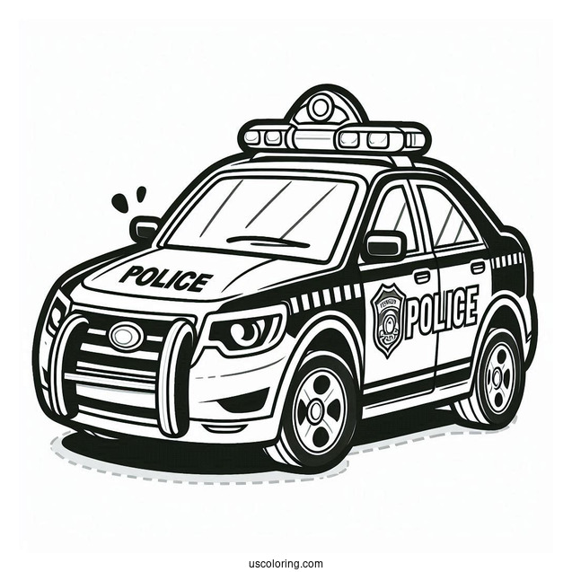 Coloring Page Of Police Car For Preschoolers