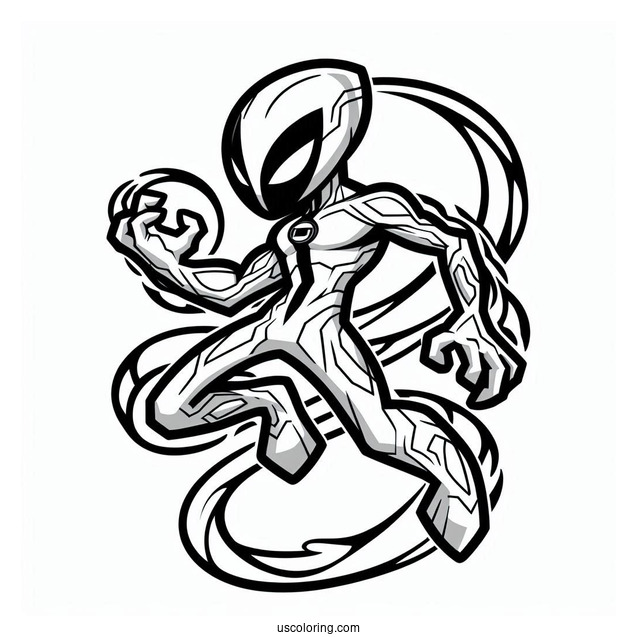 Ben 10 Coloring Page Of Ultimate Echo Echo Alien Form