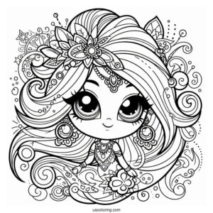 Shimmer And Shine Coloring Page Of Simple Nazboo Outline For Preschoolers