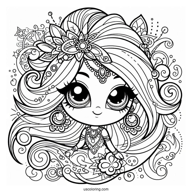 Shimmer And Shine Coloring Page Of Simple Nazboo Outline For Preschoolers