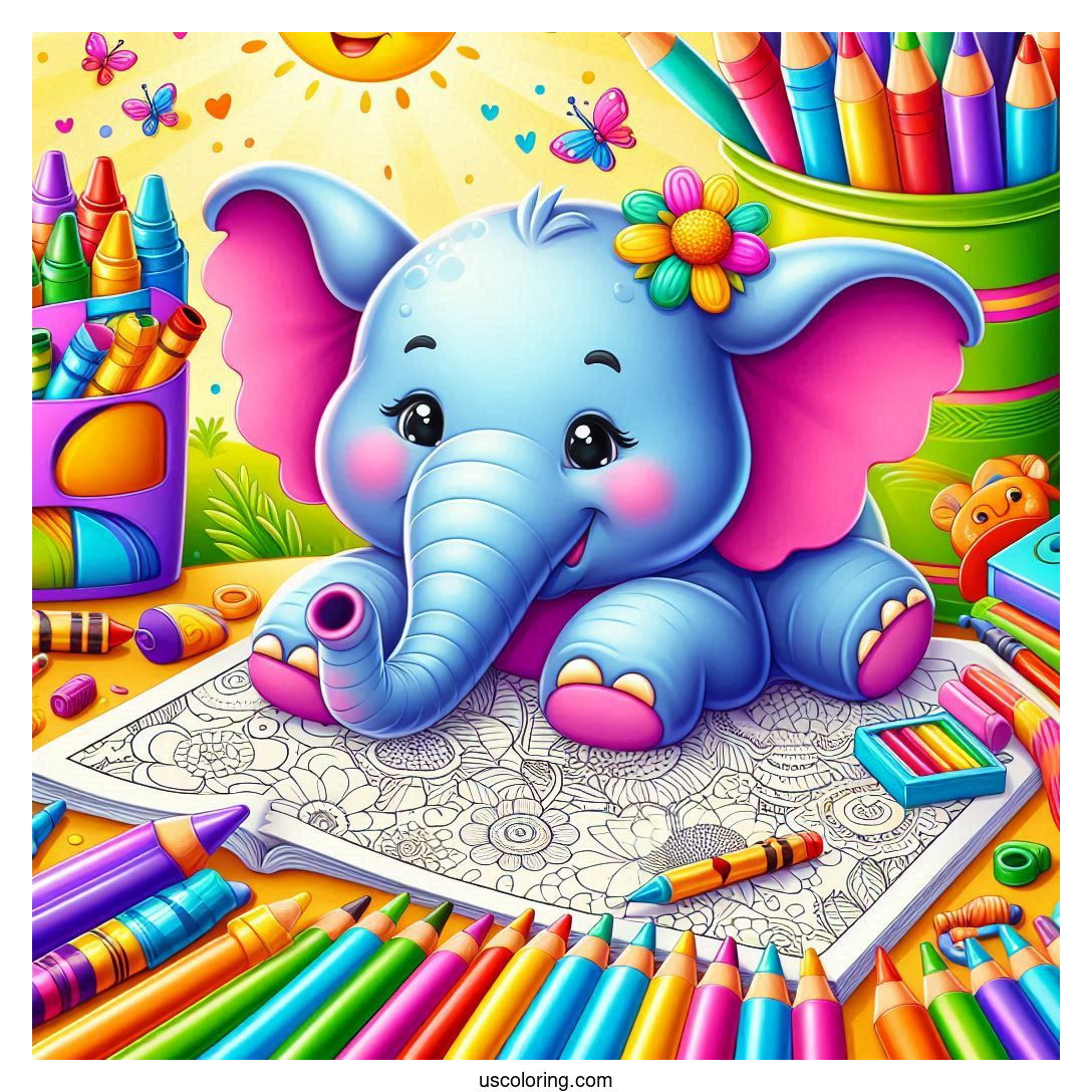 Elephants Coloring Pages Featured Image