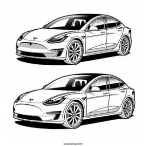 Coloring Page Of Tesla Model Y