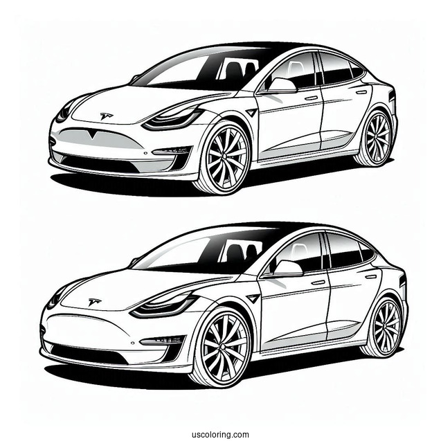 Coloring Page Of Tesla Model Y