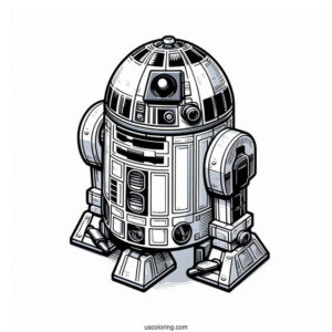 Lego R2-D2 Coloring Page For Kids