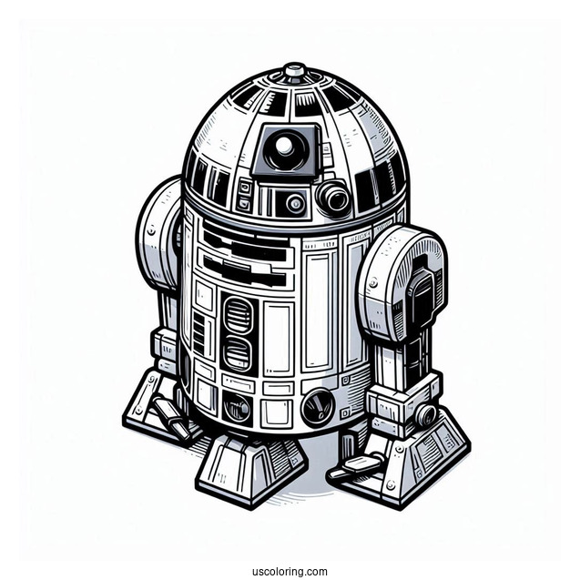 Lego R2-D2 Coloring Page For Kids