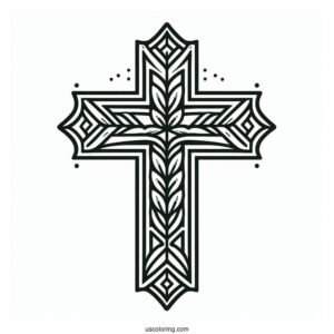 Outline Of Cross To Color For Preschoolers