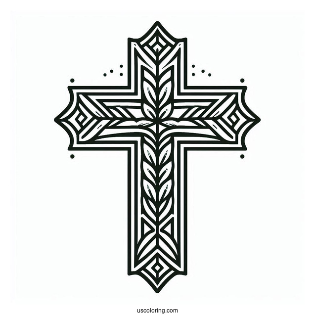 Outline Of Cross To Color For Preschoolers