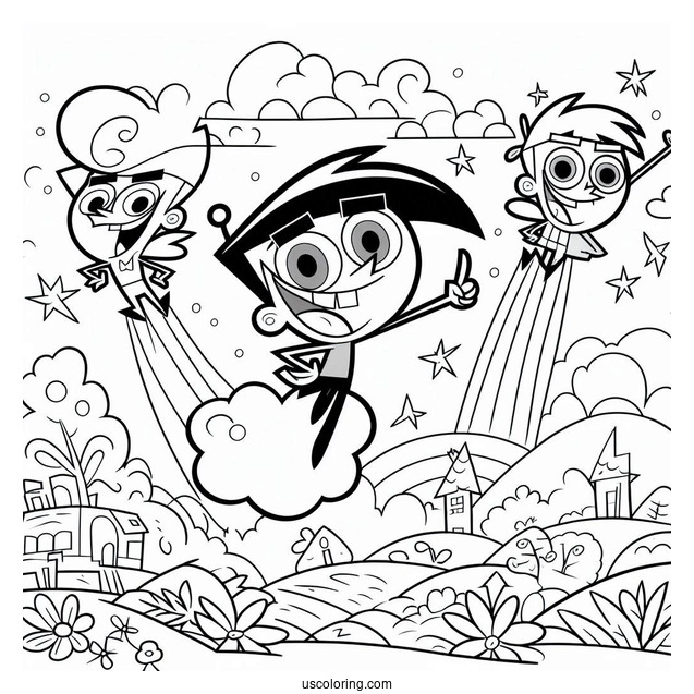 Nickelodeon Coloring Page Of The Fairly OddParents For Kids