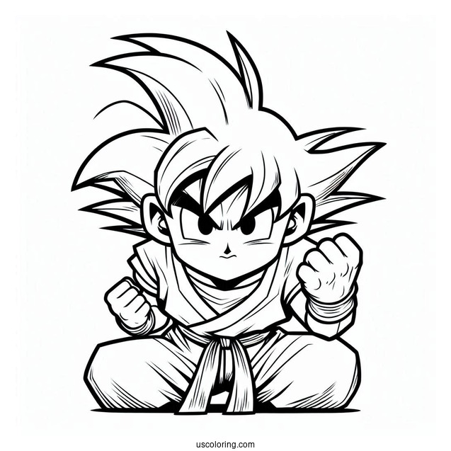 Coloring Page Of Young Goku
