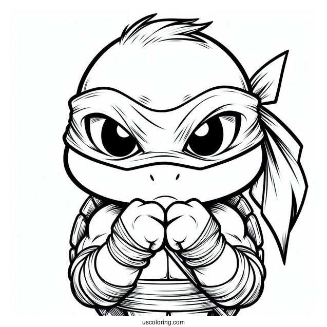 Ninja Turtles Coloring Page Of Young Raphael Pouting