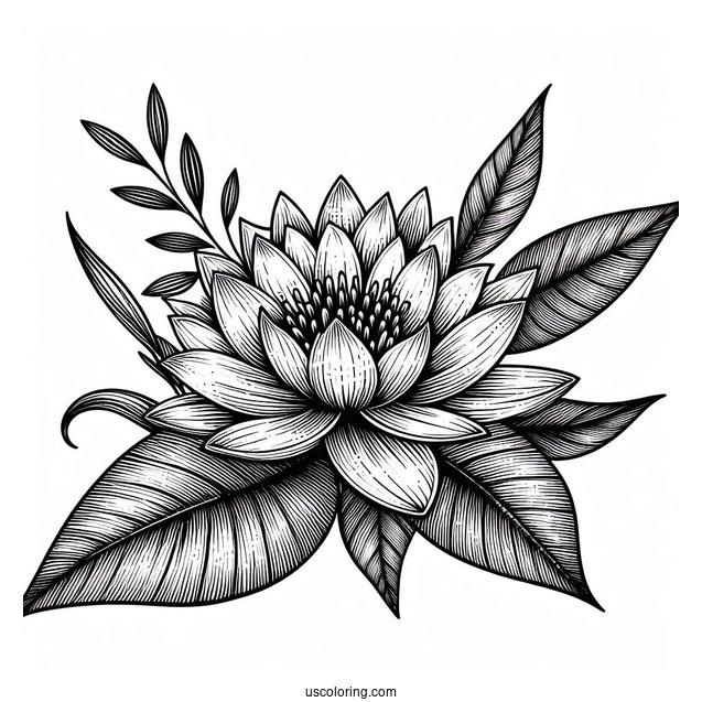 Flower Coloring Pages Of Midnight Water Lily