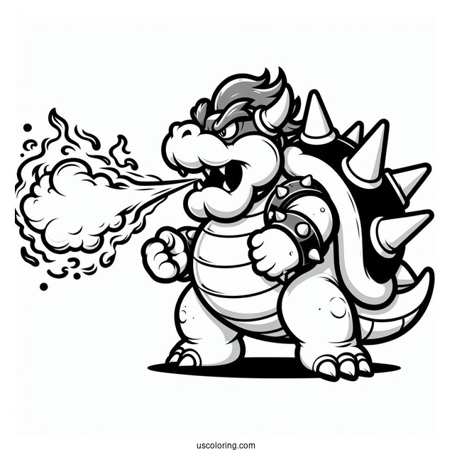 Fire Breathing Bowser To Color