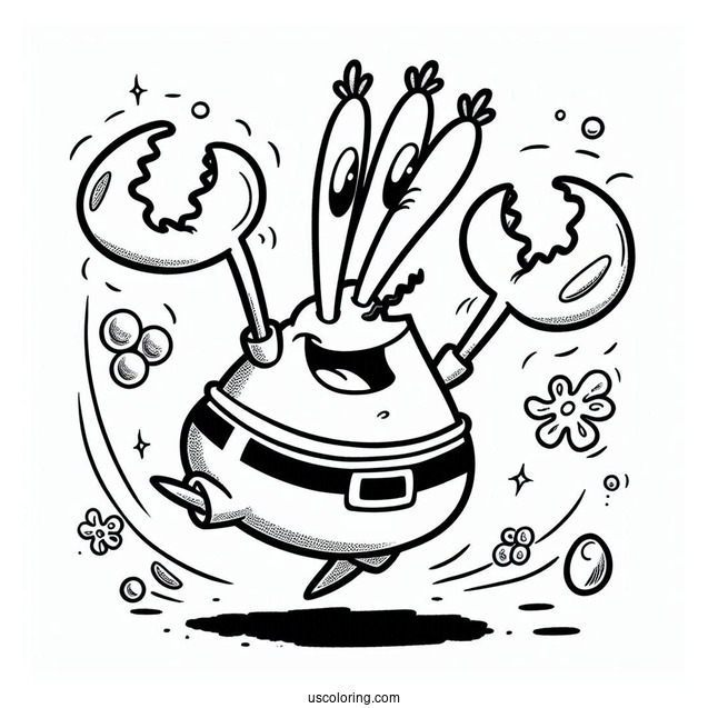 Pearl Krabs Jumping Coloring Page