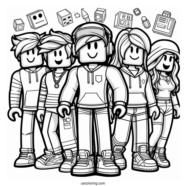 Roblox Game Characters Coloring Page