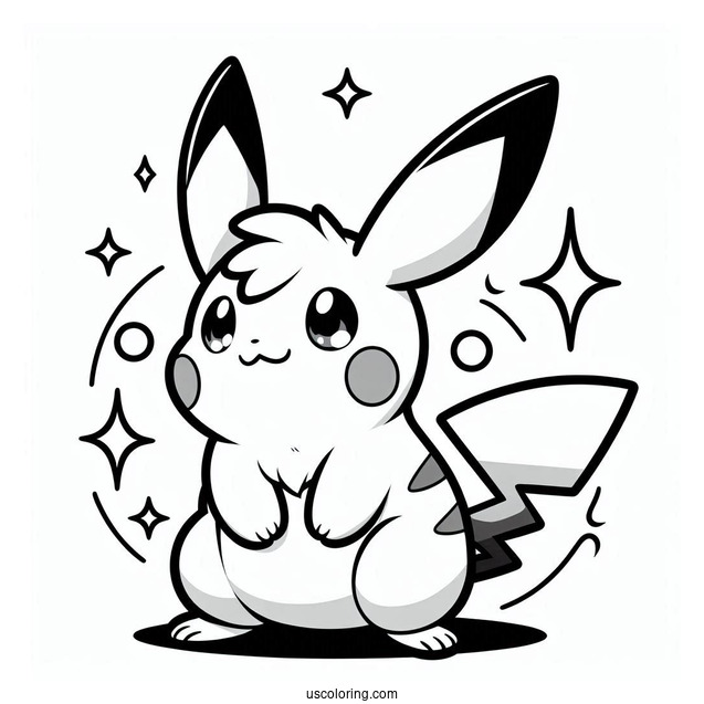 Shiny Mega Raichu Coloring Page Outline