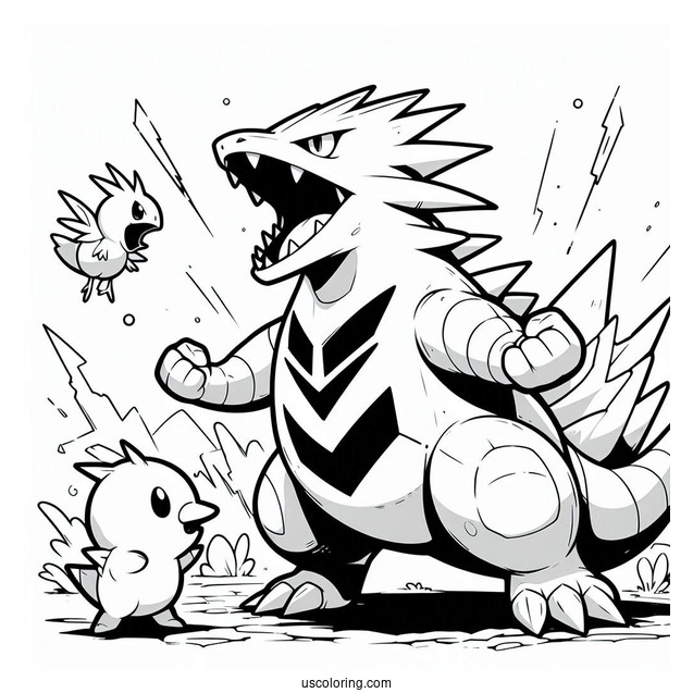 Tyranitar Roaring At Enemy