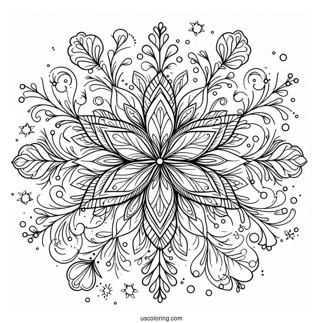 Blushing Snowflake Coloring Page For Kids