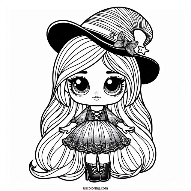 LOL Surprise Doll Dressed As a Witch To Color