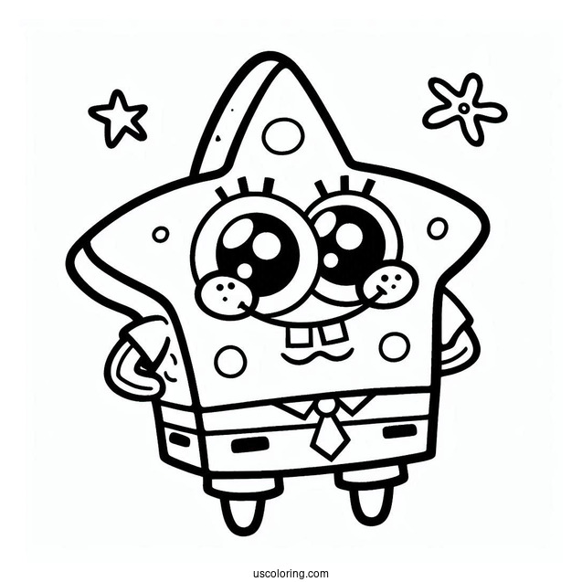 Super Cute And Simple Patrik Coloring Page