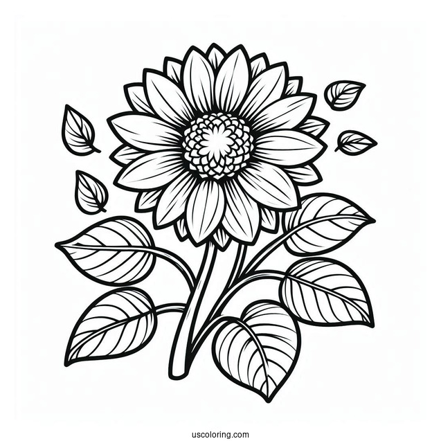 Flower Coloring Pages Of Blushing Sunflower For Preschoolers