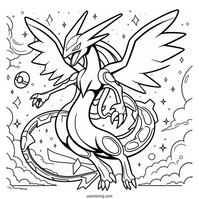 Pokemon Rayquaza In The Sky