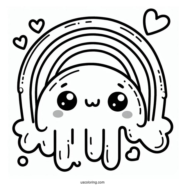 Blue Rainbow Friends Coloring Page With Drool