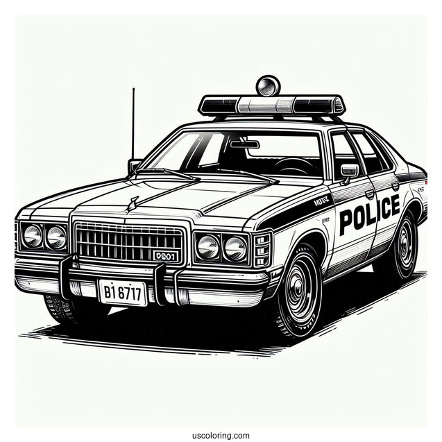 1980s Style Patrol Car To Color
