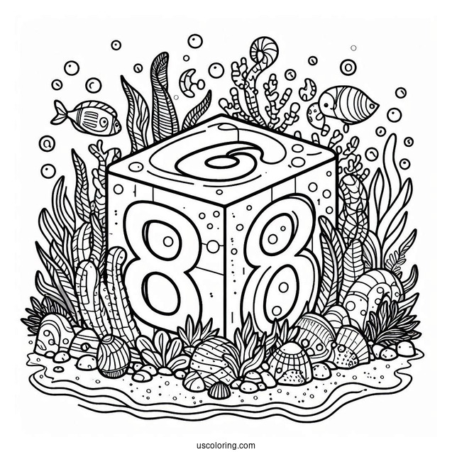 Numberblocks Coloring Page 8 Under The Sea