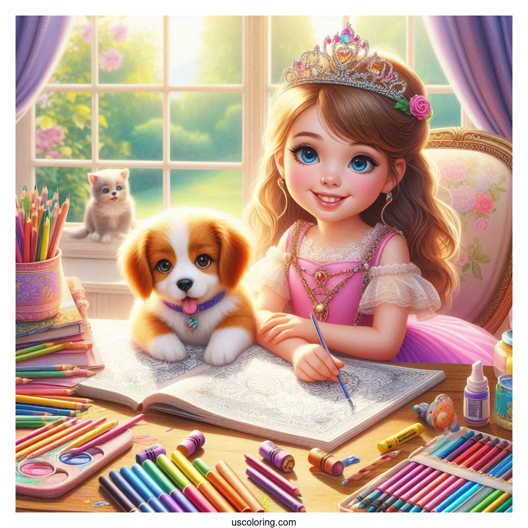 pricess coloring pages feature image