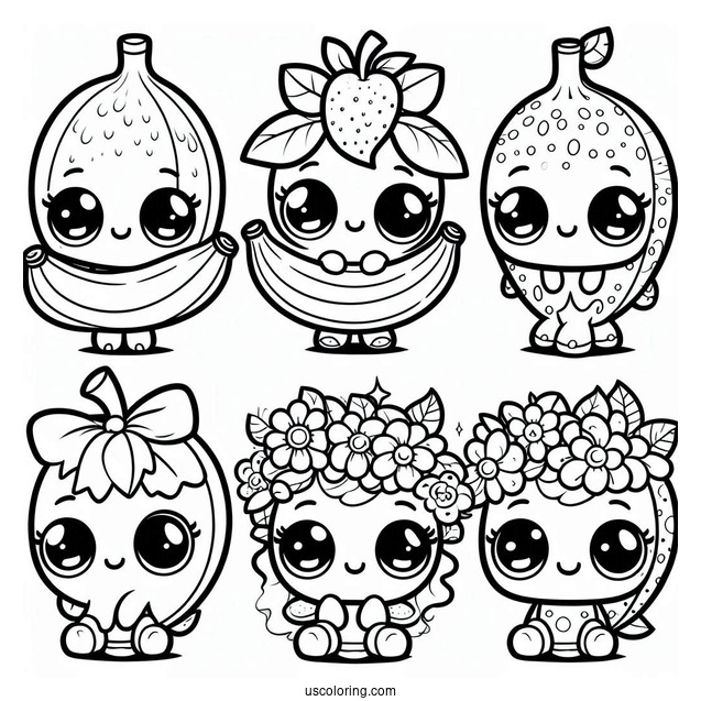 Coloring Sheet Of Buncho Bananas Shopkins