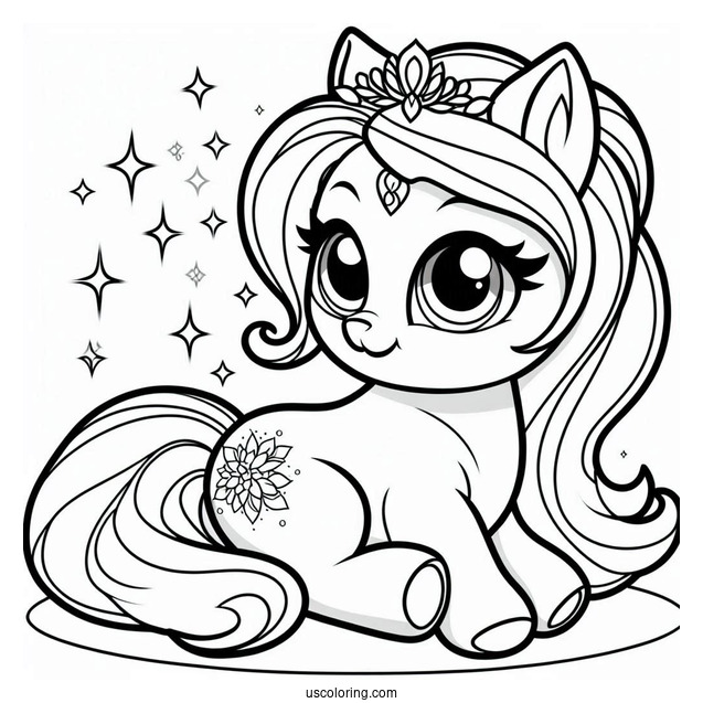 Palace Pets Coloring Page Of Simple Skyla Outline For Preschoolers
