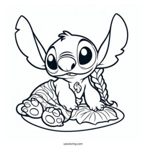 Lilo & Stitch Coloring Page Of Simple Nani Pelekai For Kids