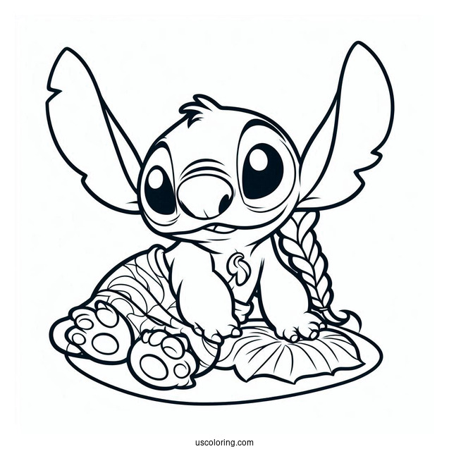 Lilo & Stitch Coloring Page Of Simple Nani Pelekai For Kids