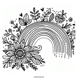 Beautiful Rainbow Coloring Sheet For Kids