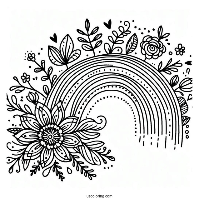 Beautiful Rainbow Coloring Sheet For Kids