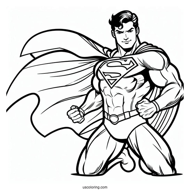 Easy Outline Of Superman Coloring Sheet