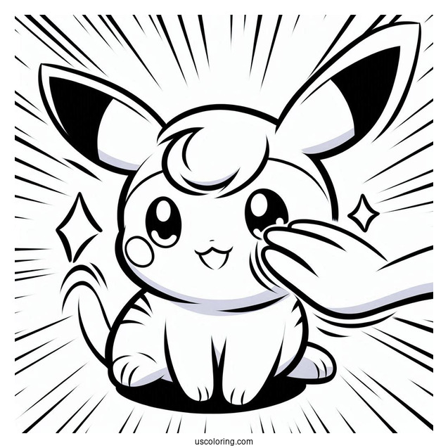 Kawaii Maushold Gentle Slap Pokemon Card Coloring Sheet For Kids